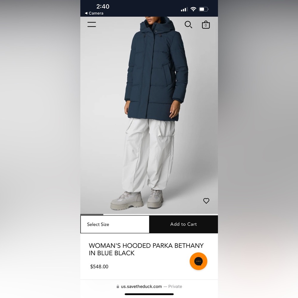 Save the Duck Parka Size Large